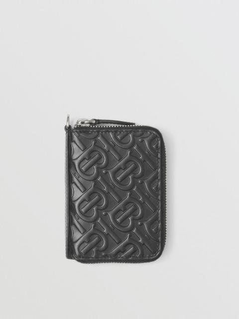 Burberry Embossed Monogram Leather Card Case Lanyard