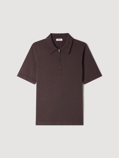 Sandro ZIP-UP KNIT POLO SHIRT