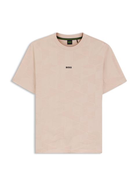 BOSS COTTON T-SHIRT WITH 3D-JACQUARD PATTERN