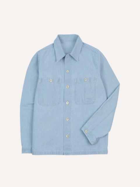 Drake's Bleach Wash Denim Field Shirt