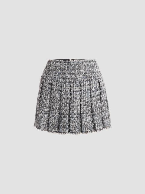 Alice + Olivia Women's Carter Stitch Pleat Mini Skirt - Black Off White