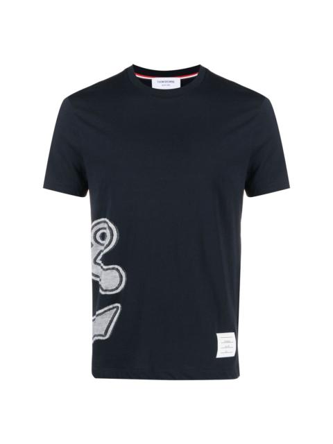anchor-print jersey T-shirt