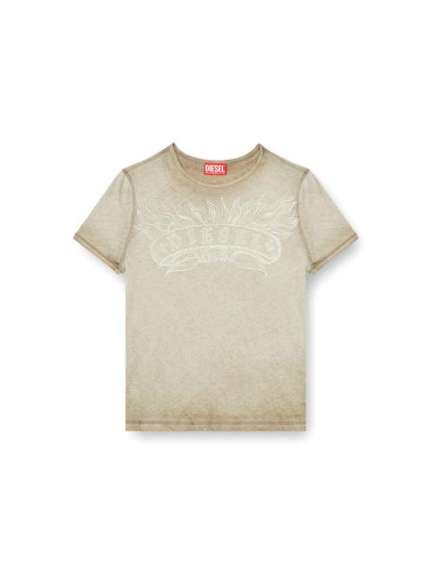 Diesel SLIM T-SHIRT WITH TONAL LOGO PRINT