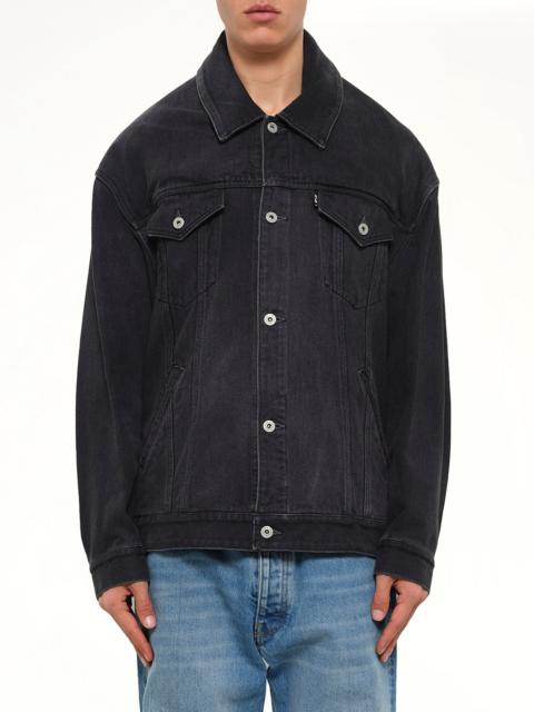 doublet Head Drop Denim Jacket in Black