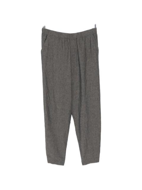 elasticated waistband linen trousers
