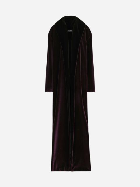 Dolce & Gabbana Long velvet coat