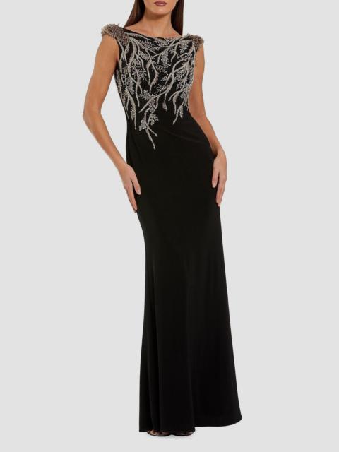 MAC DUGGAL Women's Branch-Embellished Jersey Column Gown - Black