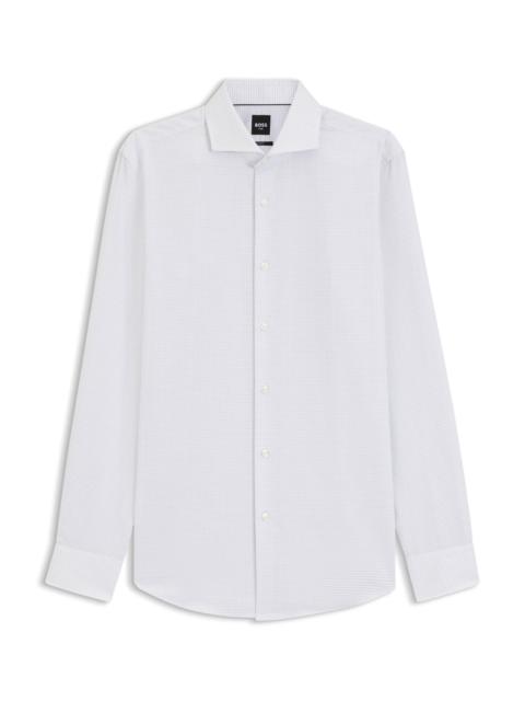 BOSS SLIM-FIT SHIRT IN WRINKLE-RESISTANT STRUCTURED COTTON