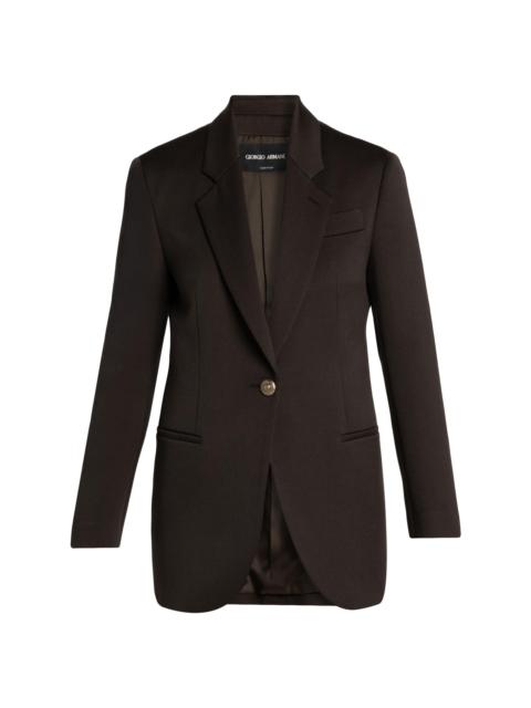 GIORGIO ARMANI Women's Wool One-Button Blazer - Dark Brown
