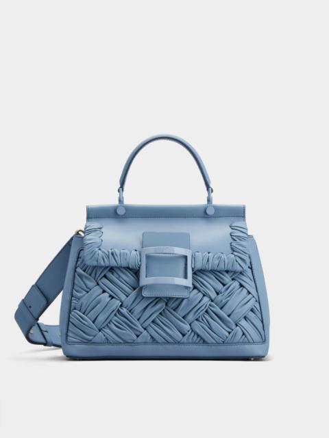 Roger Vivier Viv' Cabas Foulard Lacquered Buckle Bag in Soft Leather