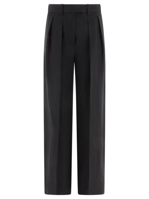 Wide Tailored Trousers Black