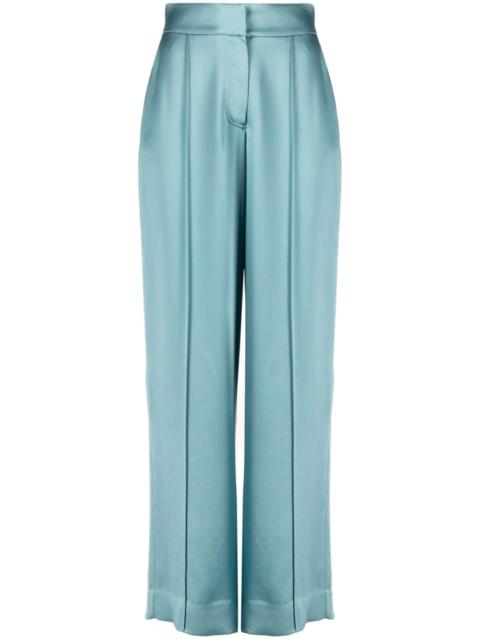 SIMKHAI Kyra satin-finish straight-leg trousers