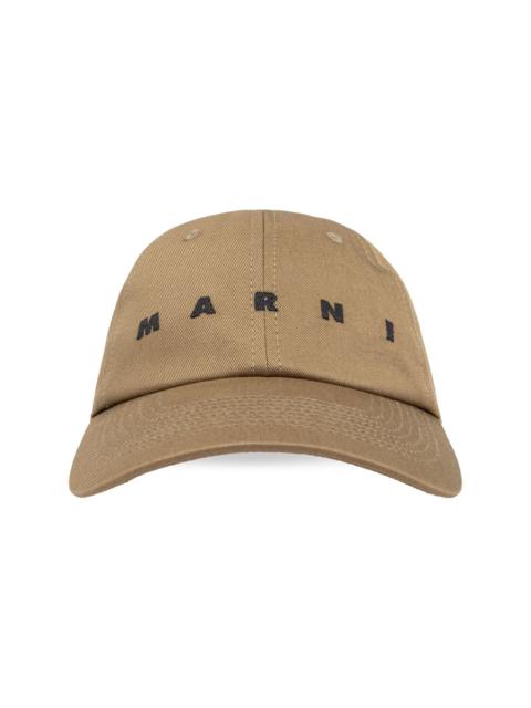 logo-embroidered twill baseball cap