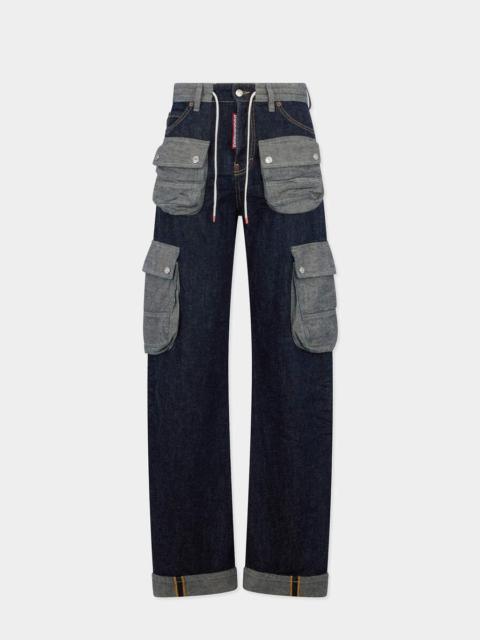 DSQUARED2 DARK WEIGHT WASH LOOSE TWIST JEANS