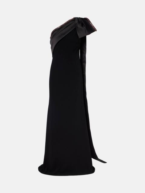 ROLAND MOURET Crystal-embellished crêpe satin gown