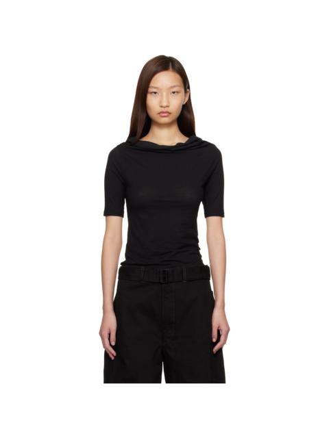 Black Short Sleeve Twisted T-shirt