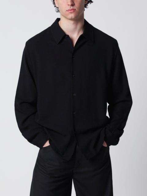 Séfr Sense black wool-blend crêpe shirt