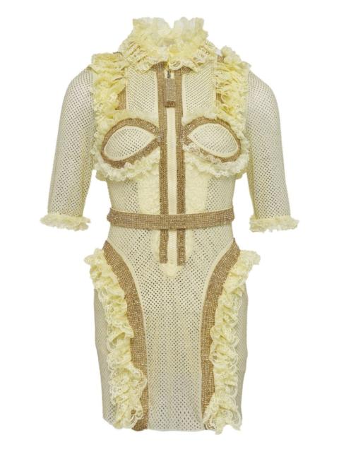 self-portrait ruffle-details mini dress