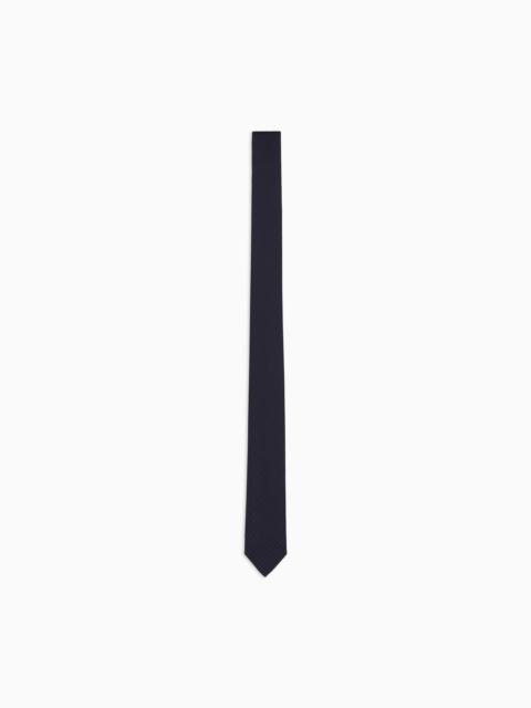 EMPORIO ARMANI Pure silk tie with jacquard monogram
