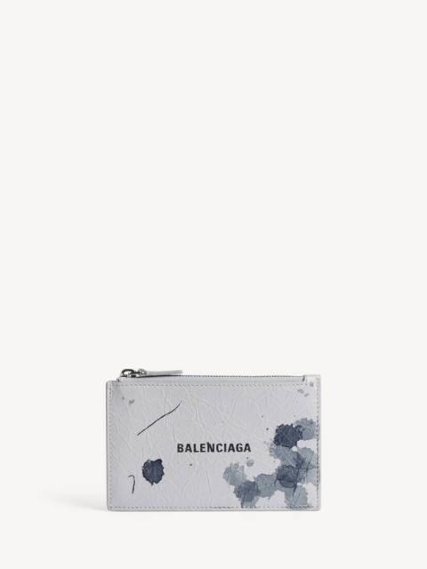 BALENCIAGA Men's Cash Long Coin And Card Holder in Light Grey