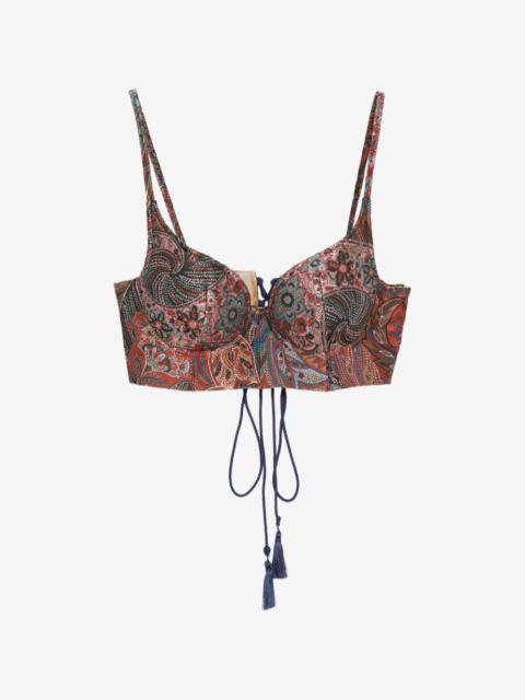 Etro paisley-print cropped top