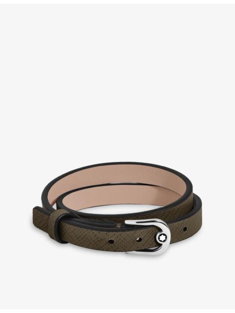 Montblanc Horseshoe-Buckle Leather Bracelet
