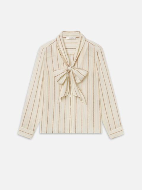 The Striped Silk Tie Blouse