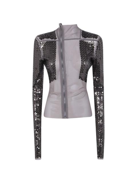 Rick Owens sequin-embellished zip-up jacket