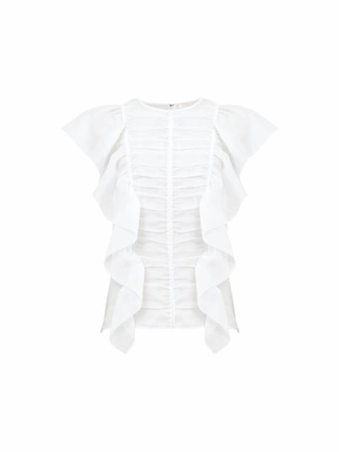 SLEEVELESS RUFFLE TOP