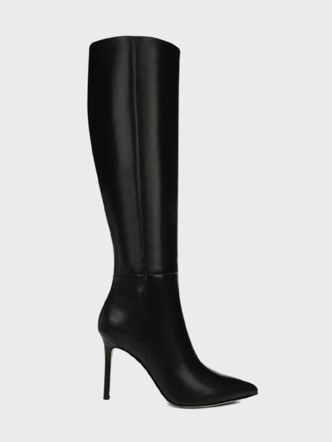 Lisa Leather Stiletto Wide-Calf Knee Boots