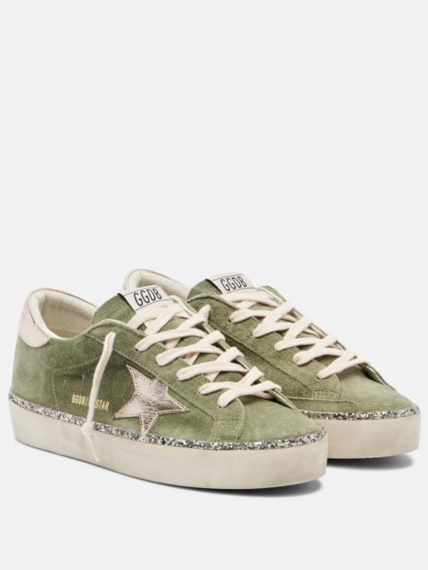 Golden Goose Hi Star glitter-trimmed suede sneakers