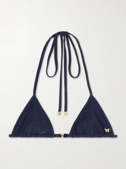KIKI DE MONTPARNASSE Coeur Embellished Triangle Halterneck Bikini Top