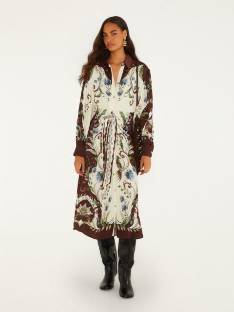 FARM RIO Millena Collared Buttoned Midi Dress