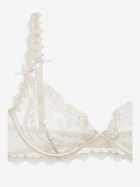 For Love & Lemons Chantilly Bows Underwire Bra
