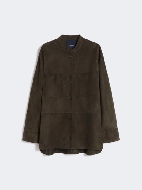 'S Max Mara Topstitched suede jacket - GREEN