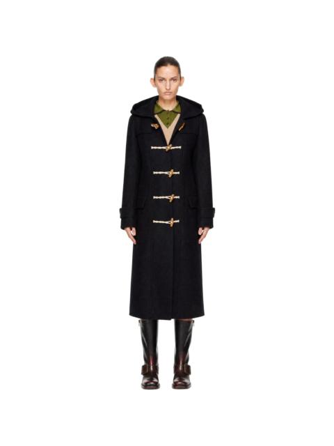 Dries Van Noten Black Wool Duffle Coat
