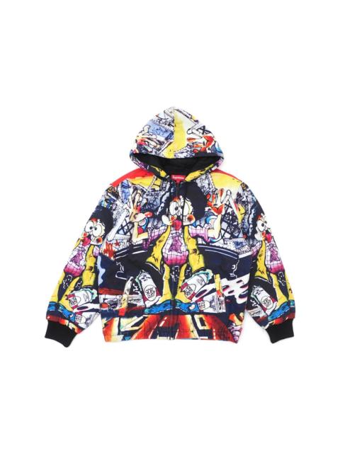 Supreme Supreme Collage Zip Up Hooded Sweatshirt Black | REVERSIBLE