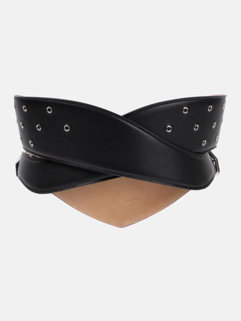Perforated leather belt