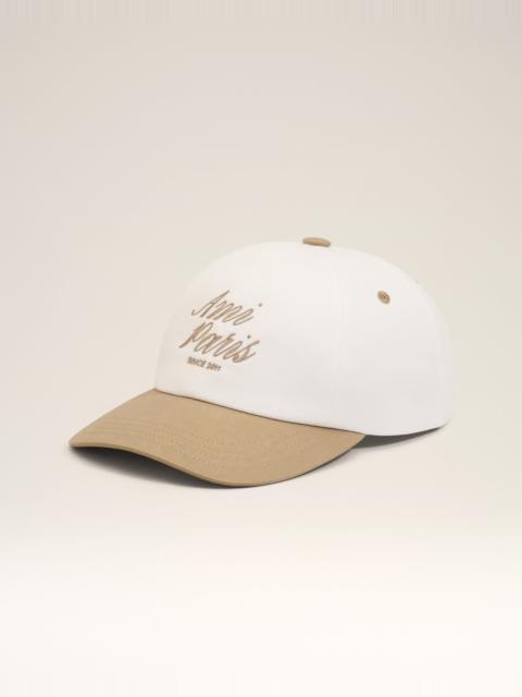 AMI Paris BEIGE AND WHITE BICOLOR COTTON AMI PARIS CAP