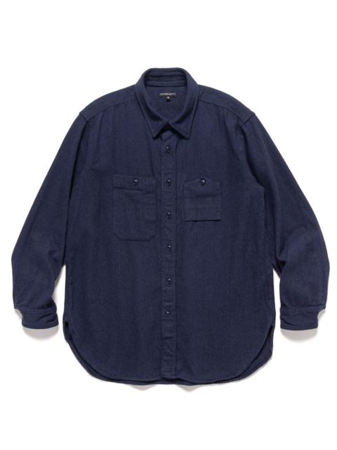 Work Shirt Cotton Herringbone Flannel Navy