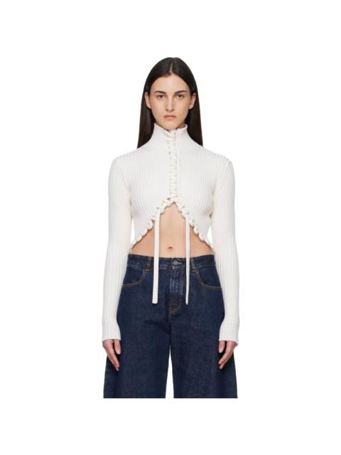 Alaïa White Cropped Sweater