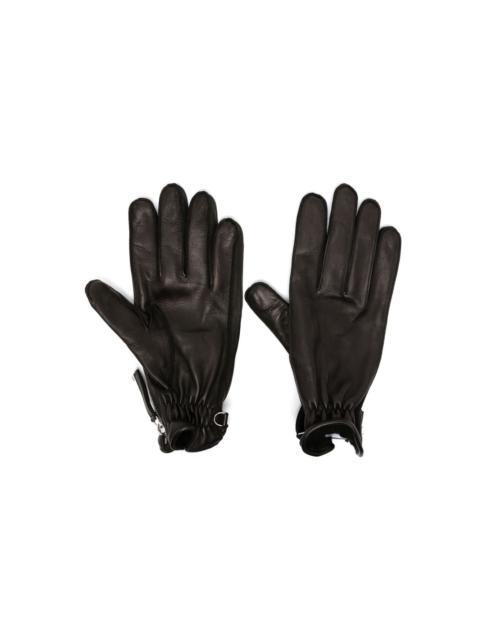 DSQUARED2 logo-patch leather gloves