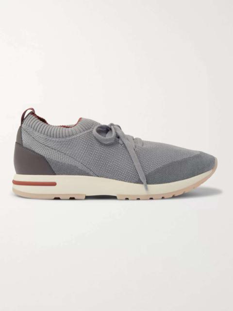 Loro Piana 360 Flexy Walk Leather-Trimmed Knitted Wish Wool Sneakers