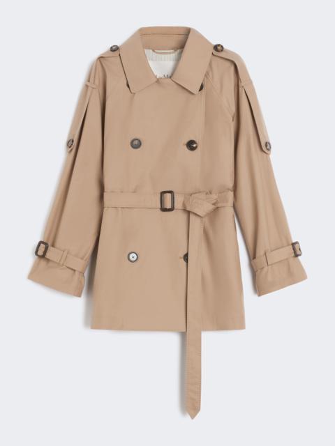 Max Mara CAROLINE Short double-breasted trench coat in water-repellent cotton twill