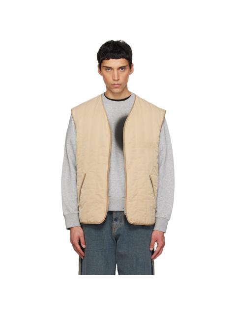 MM6 Maison Margiela Beige Quilted Reversible Vest