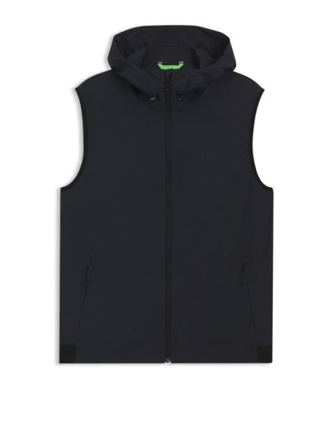 BOSS WATER-REPELLENT HOODED GILET WITH MICRO-WAFFLE STRUCTURE