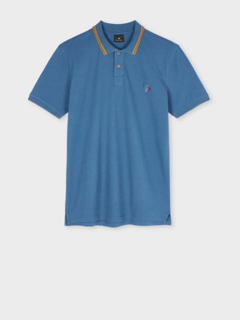 Paul Smith Blue Stretch-Cotton 'Broad Stripe Zebra' Polo Shirt