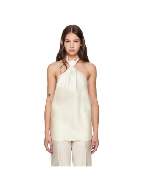 GIA STUDIOS Off-White Tie Knot Tank Top