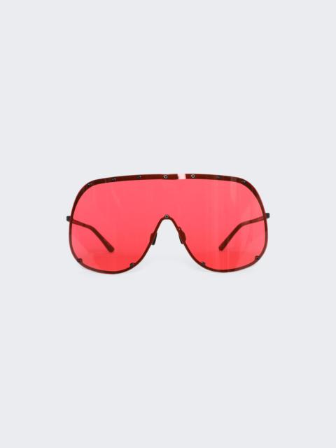 Rick Owens Shield Sunglasses Black And Red