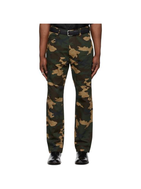 LU'U DAN SSENSE Exclusive Green Camo Straight-Leg Jeans